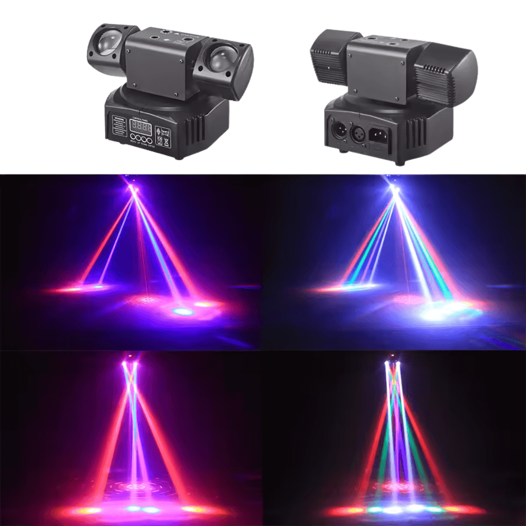 Luz Profesional 3 en 1 — Láser, Estrobo y Movimiento Giratorio