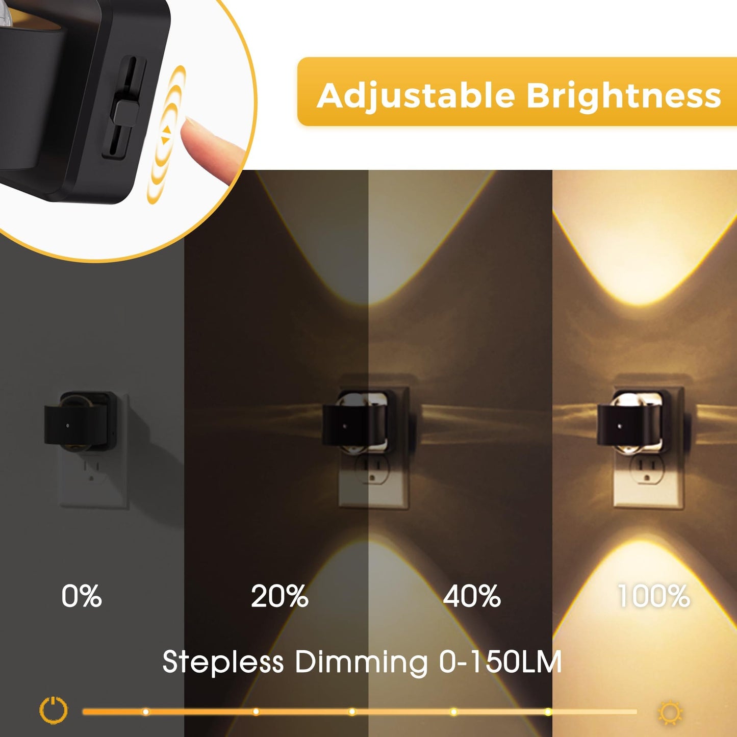 Pack de 4 Luces Nocturnas LED UP&DOWN con Sensor Inteligente