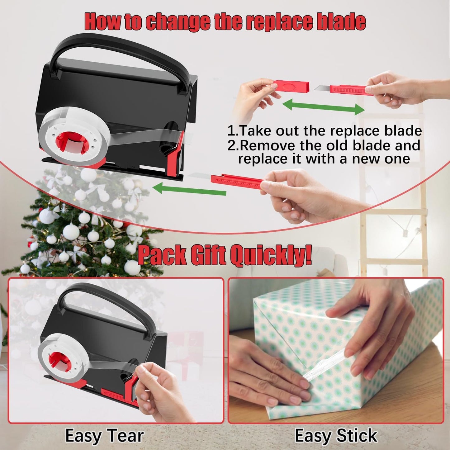 Pack 2 Cortadores de Papel con Dispensador de Cinta