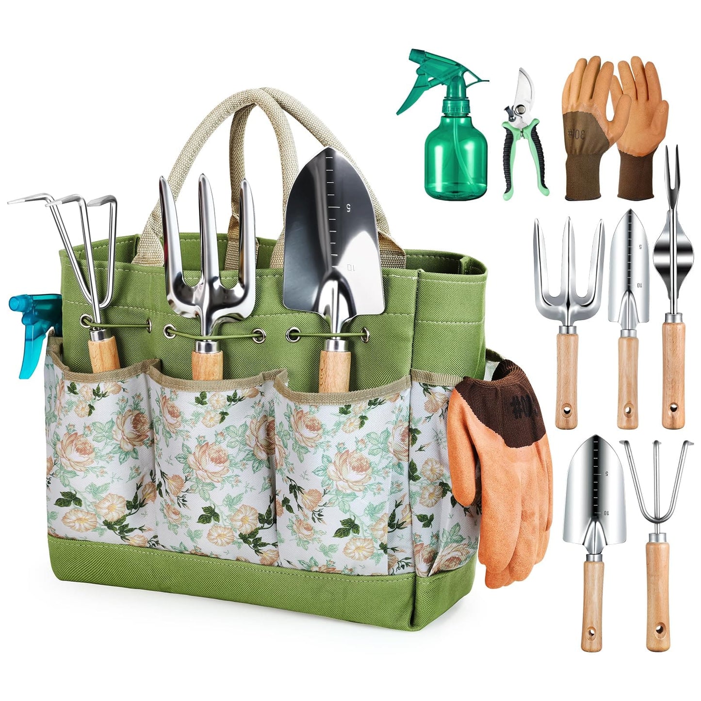 Set de Herramientas de Jardinería 9 Piezas – Kit Completo con Bolsa de Transporte