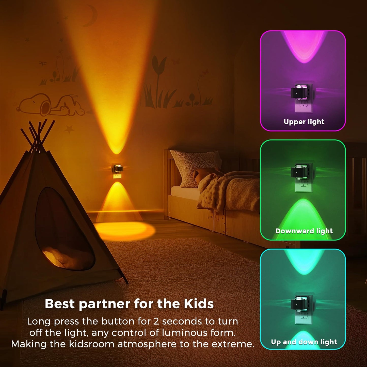 Pack de 4 Luces Nocturnas LED UP&DOWN con Sensor Inteligente