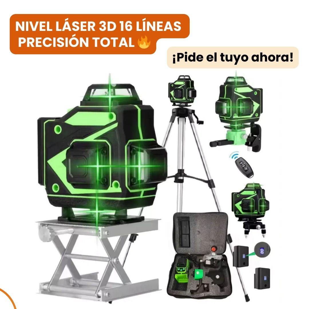 Laser de nível 3D de 16 linhas – Precisão 360° profissional
