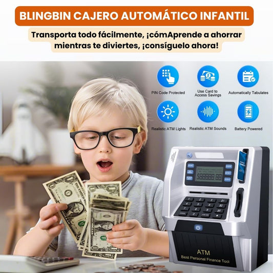 🏦 Blingbin Caja Fuerte Infantil – Cajero Automático para Crianças
