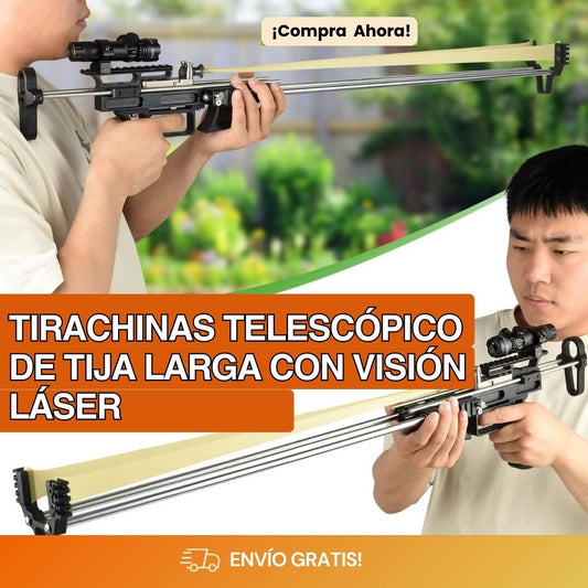 Tirachinas Telescópicas de Tija Larga com Visão Láser