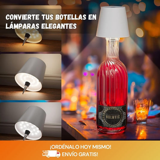 2 Lâmpadas Botella LED Recarregáveis – Decoração Única e Moderna