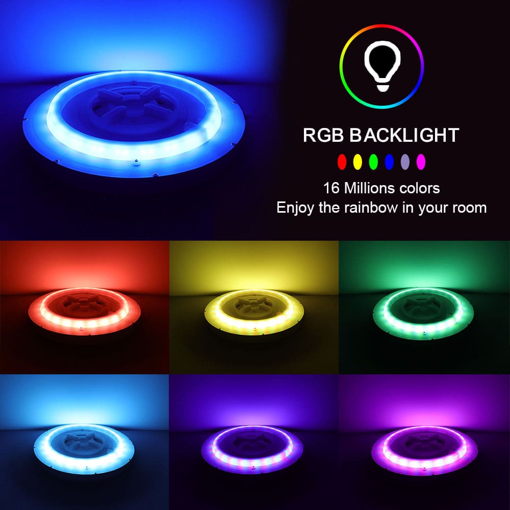 Lámpara UFO Colorida con Control Remoto – Casa Inteligente con Doble Altavoces Bluetooth