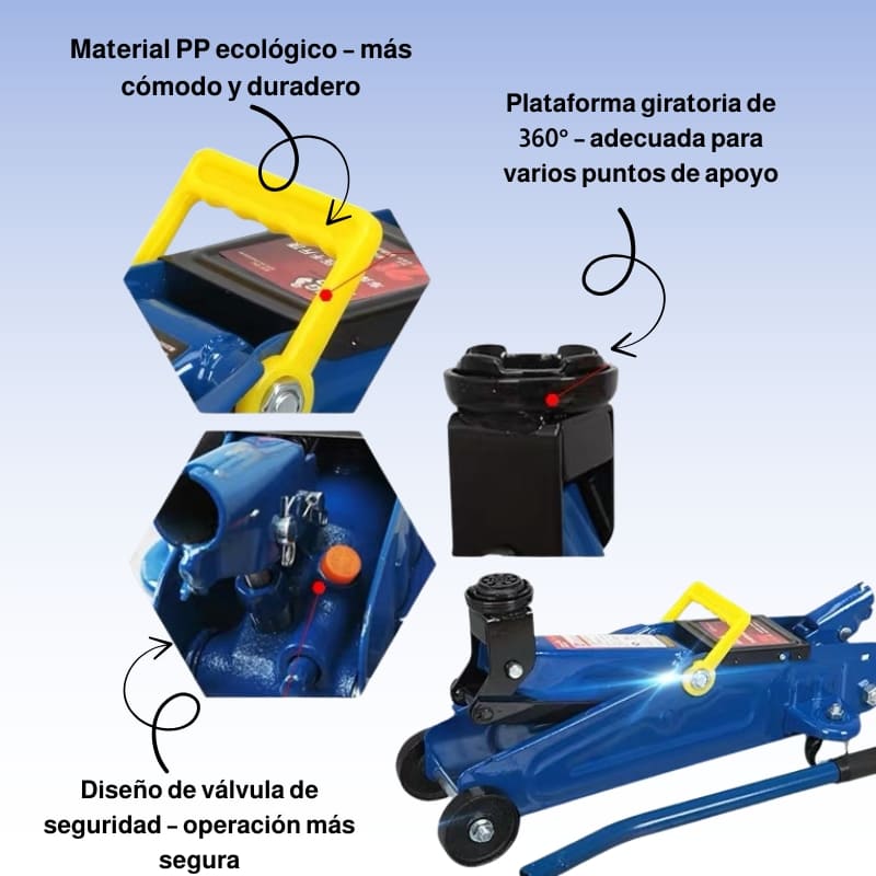 🔧 Gato hidráulico profesional de 2 toneladas – Rendimiento potente y 🛠️ diseño práctico para 🚗 cambiar neumáticos con ⚠️ seguridad y ✅ facilidad