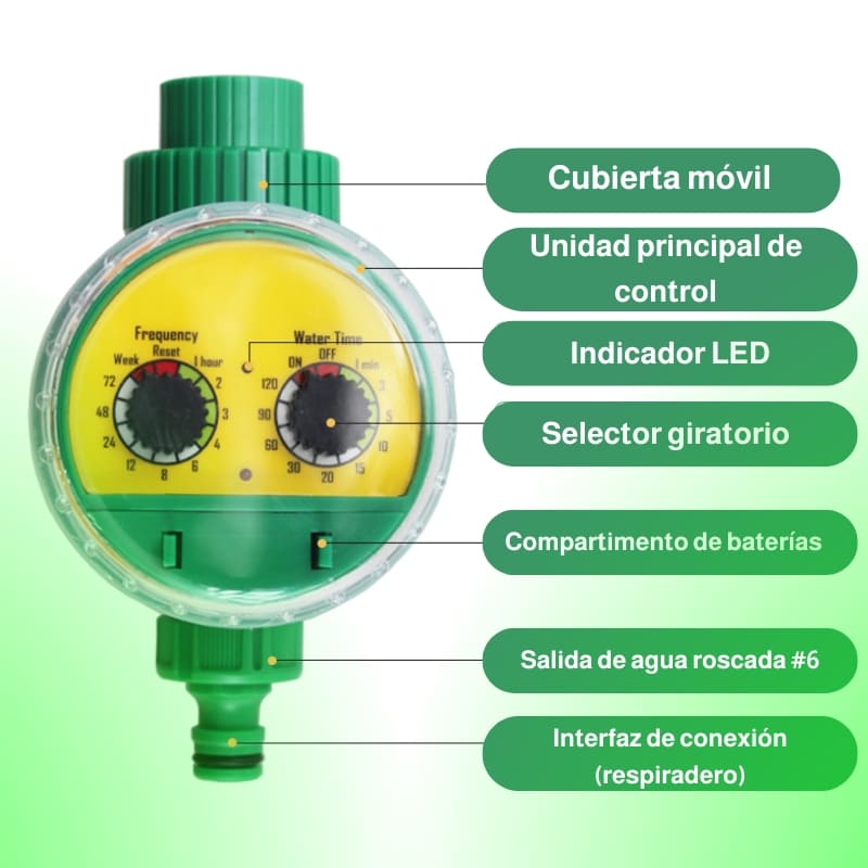 🌿 Temporizador de Riego Inteligente com Ecrã LCD – ¡Riega o seu jardim com precisão e sem esforço!