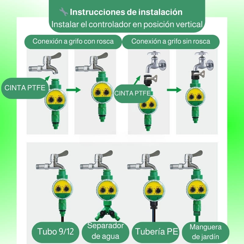 🌿 Temporizador de Riego Inteligente com Ecrã LCD – ¡Riega o seu jardim com precisão e sem esforço!