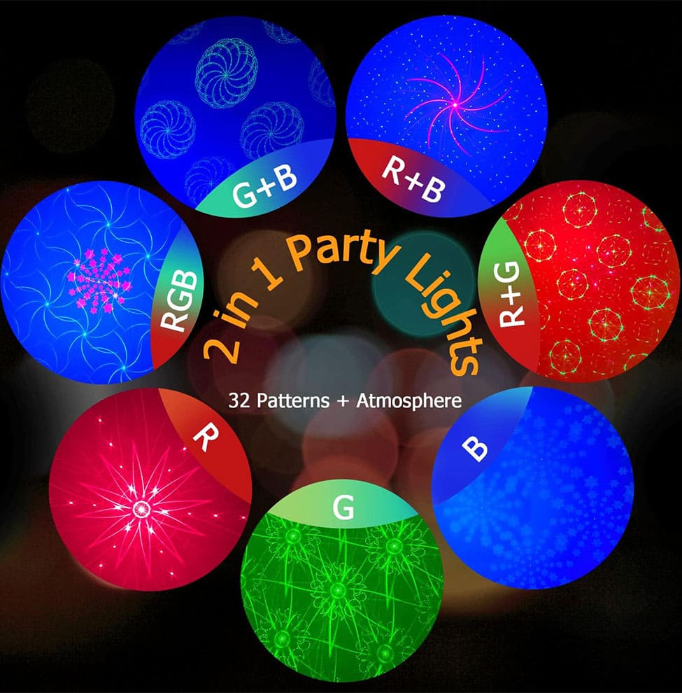 CarcerLight™ – Lámpara de Luces RGB 360° con 32 Patrones y 7 Fondos de Proyección