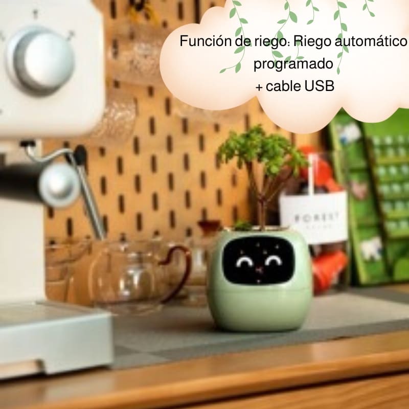 🌿 Maceta Inteligente con Carita Animada – ¡🌱 Tu Planta, Tu Mascota Virtual! 🐾😊