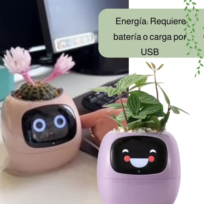 🌿 Maceta Inteligente con Carita Animada – ¡🌱 Tu Planta, Tu Mascota Virtual! 🐾😊