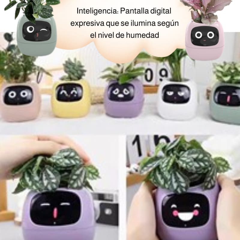 🌿 Maceta Inteligente con Carita Animada – ¡🌱 Tu Planta, Tu Mascota Virtual! 🐾😊