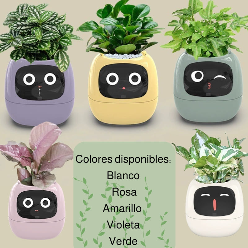 🌿 Maceta Inteligente con Carita Animada – ¡🌱 Tu Planta, Tu Mascota Virtual! 🐾😊