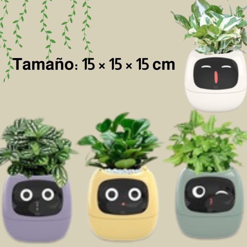 🌿 Maceta Inteligente con Carita Animada – ¡🌱 Tu Planta, Tu Mascota Virtual! 🐾😊