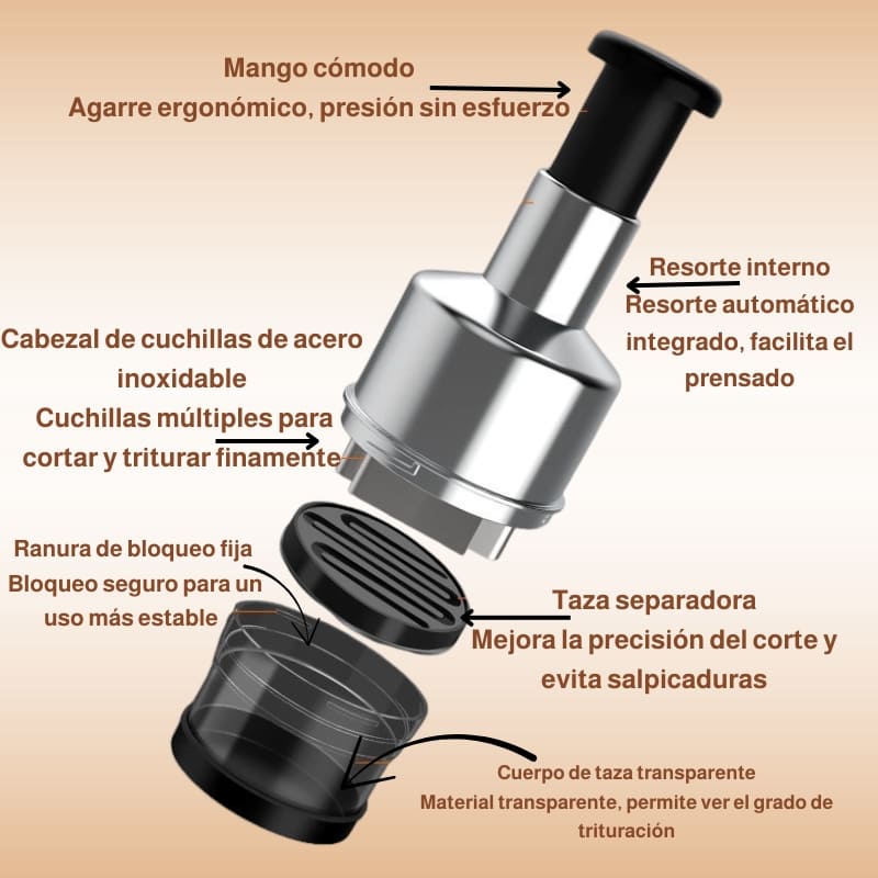 🔪🥦 Prensador manual multifuncional de alho e legumes – 🌟 Desempenho eficiente e design moderno 🏡 para a sua cozinha