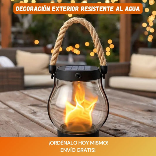 Pack 2 Linternas Solares con Efecto de Llama Realista