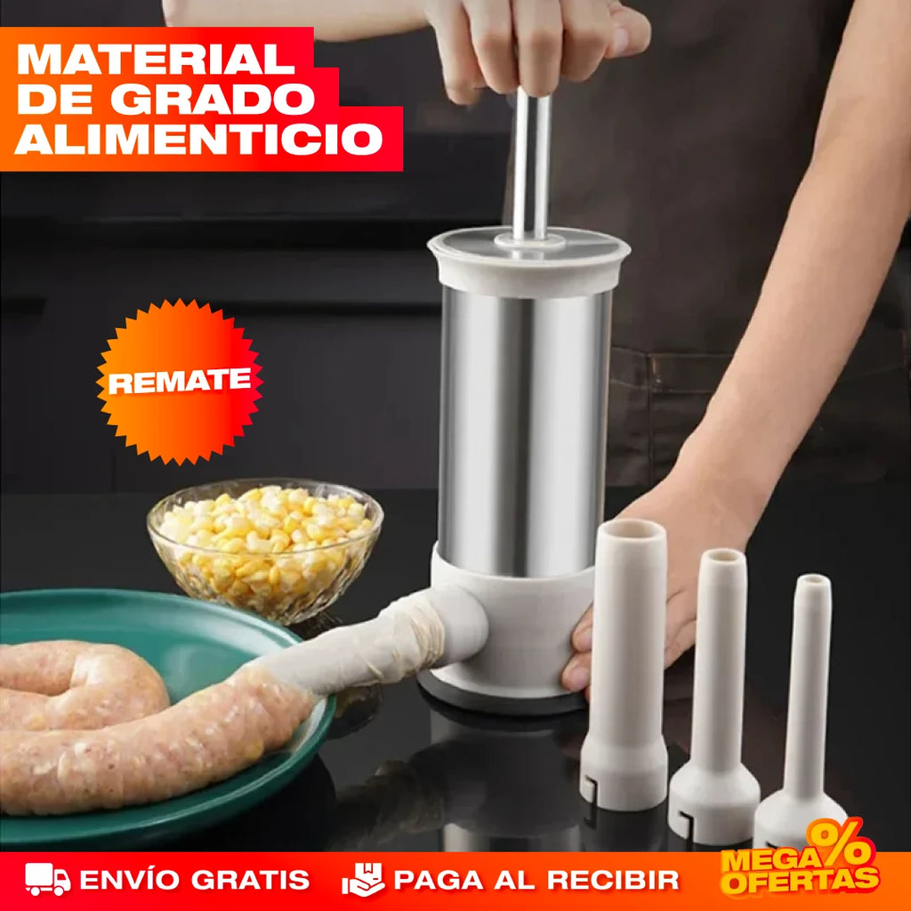 MÁQUINA EMBUTIDORA VERTICAL DE SALCHICHAS MANUAL ✔️