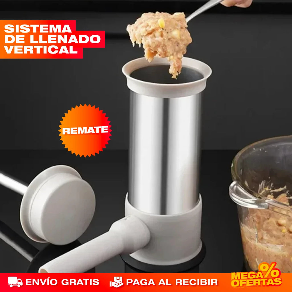 MÁQUINA EMBUTIDORA VERTICAL DE SALCHICHAS MANUAL ✔️