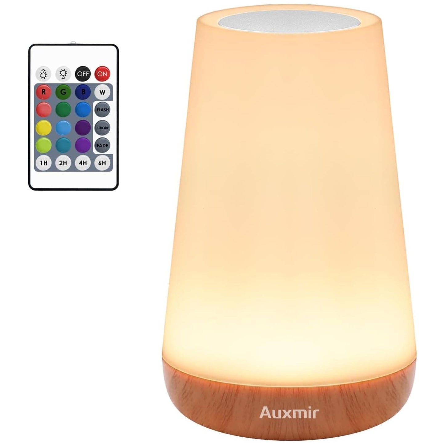 Lámpara de Mesilla Recargable – Luz Nocturna LED con 13 Colores, Control Táctil y Mando a Distancia