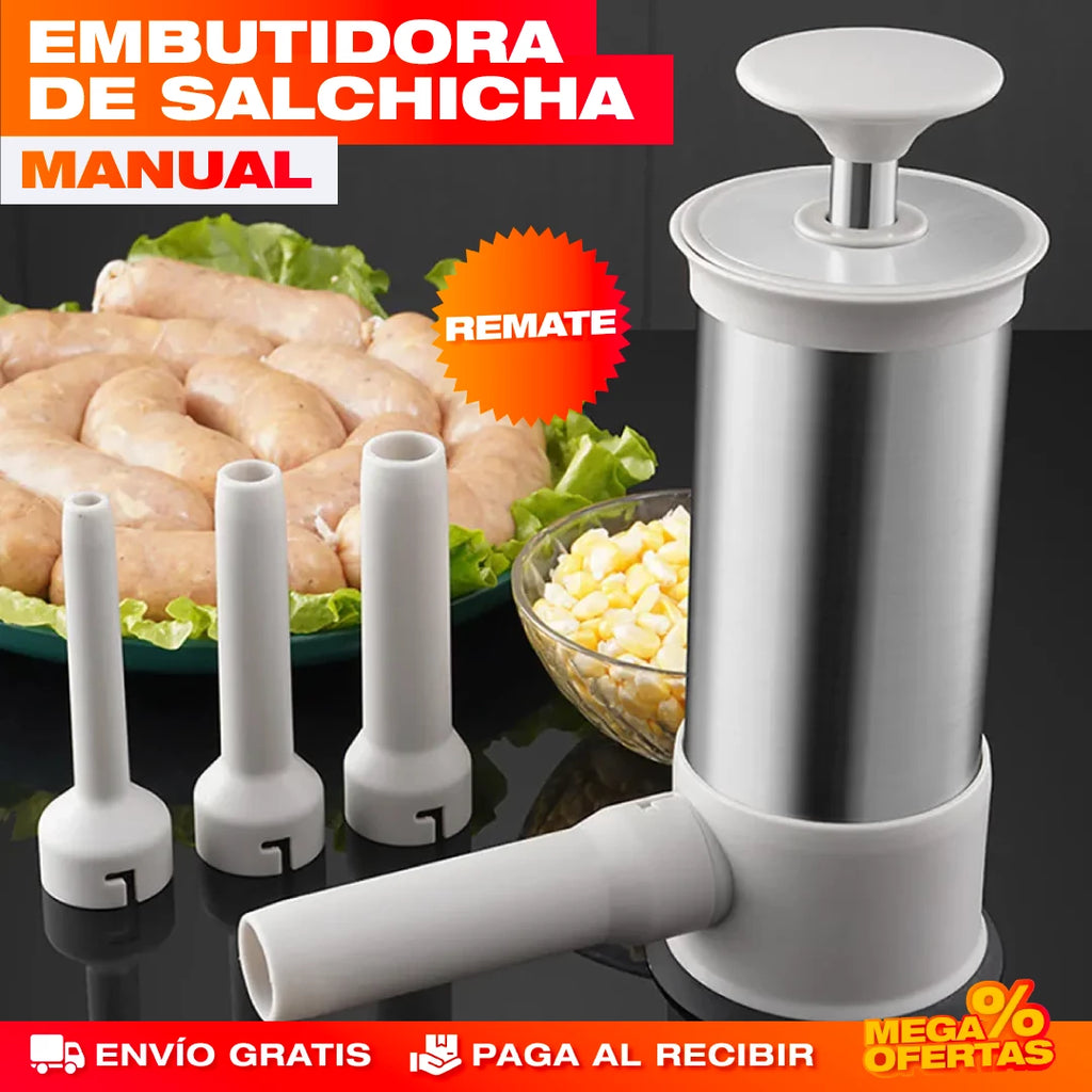 MÁQUINA EMBUTIDORA VERTICAL DE SALCHICHAS MANUAL ✔️