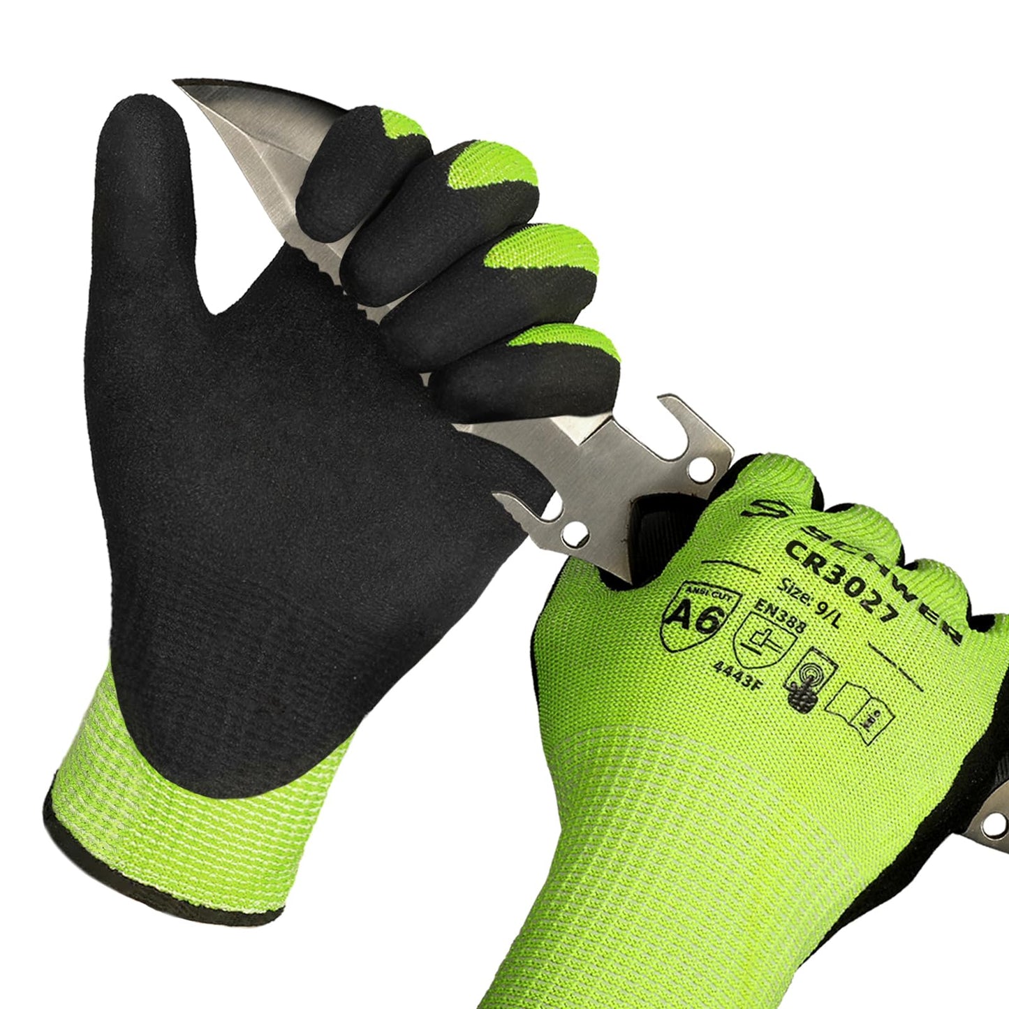 Schwer – 2 Pares de Guantes Resistentes a Cortes ANSI A6