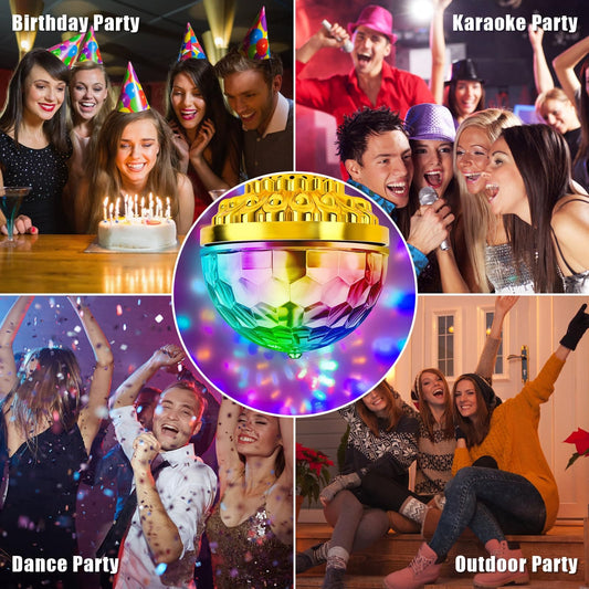 5 Lâmpadas LED E27 Mágicas Giratórias – Bola de Cristal para DJ, Festas e Eventos