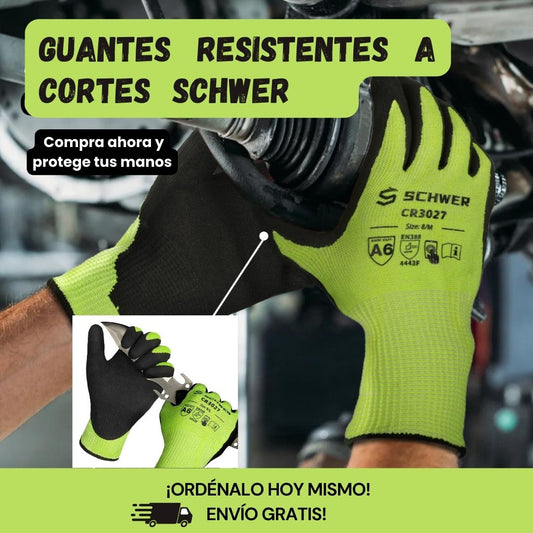 Schwer – 2 Pares de Guantes Resistentes a Cortes ANSI A6