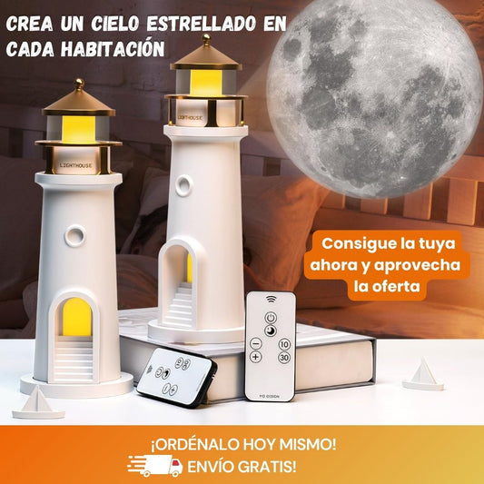 Lámpara Proyector Lunar Inalámbrica – Luz Nocturna LED Recargable con Control Remoto
