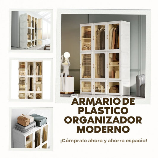 Armário de plástico Móveis de habitação, roupa, organizador, cartaz