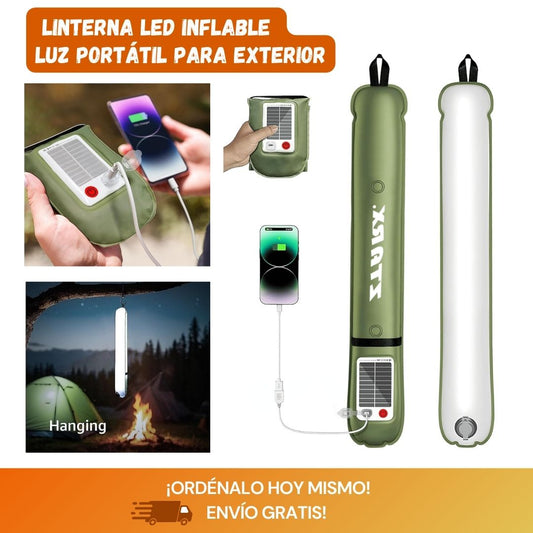 Linterna LED Inflable de Camping – Plegable e Impermeable