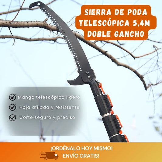 Sierra de Poda Telescópica de Doble Gancho