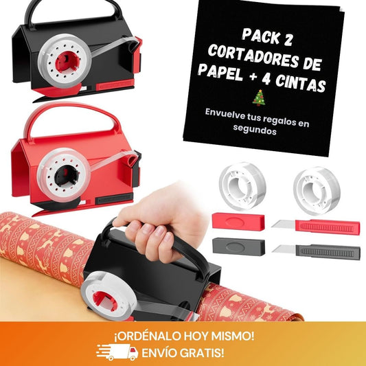 Pack 2 Cortadores de Papel con Dispensador de Cinta