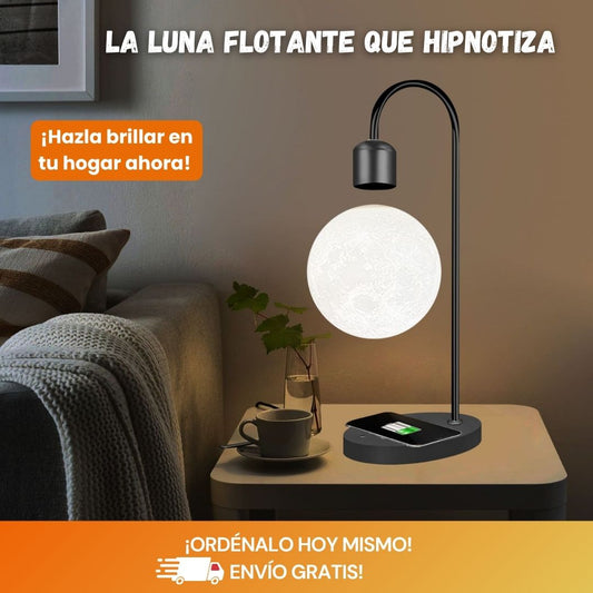 Lámpara Lunar Flotante con Carga Inalámbrica – Iluminación que Desafía la Gravedad