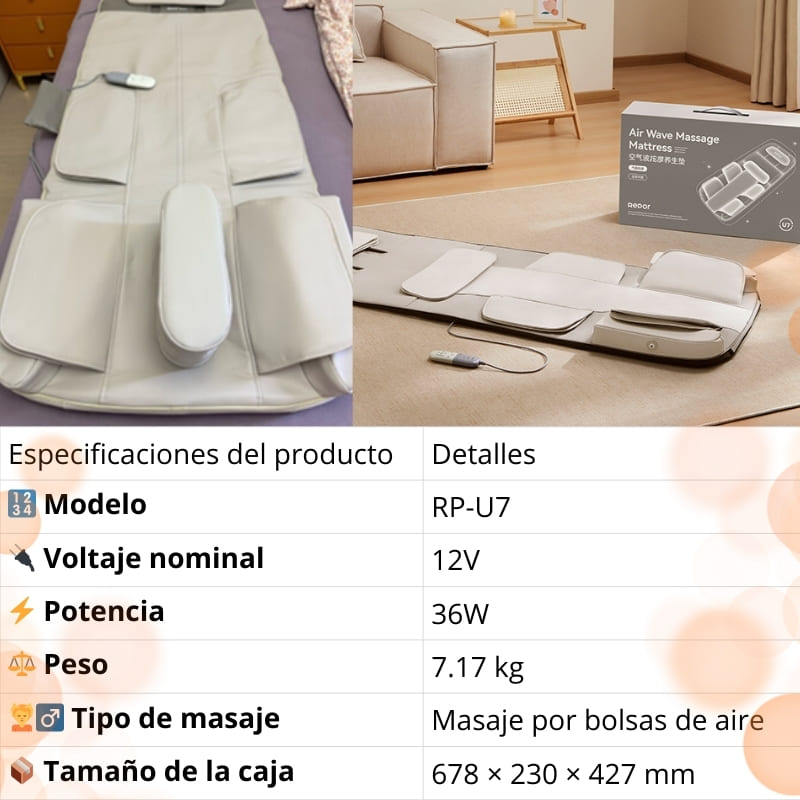 Colchón inteligente para masajear el cuello, la espalda y la cintura – 🧘‍♀️✨ Lujo al alcance de tu mano
