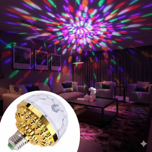 5 Lâmpadas LED E27 Mágicas Giratórias – Bola de Cristal para DJ, Festas e Eventos