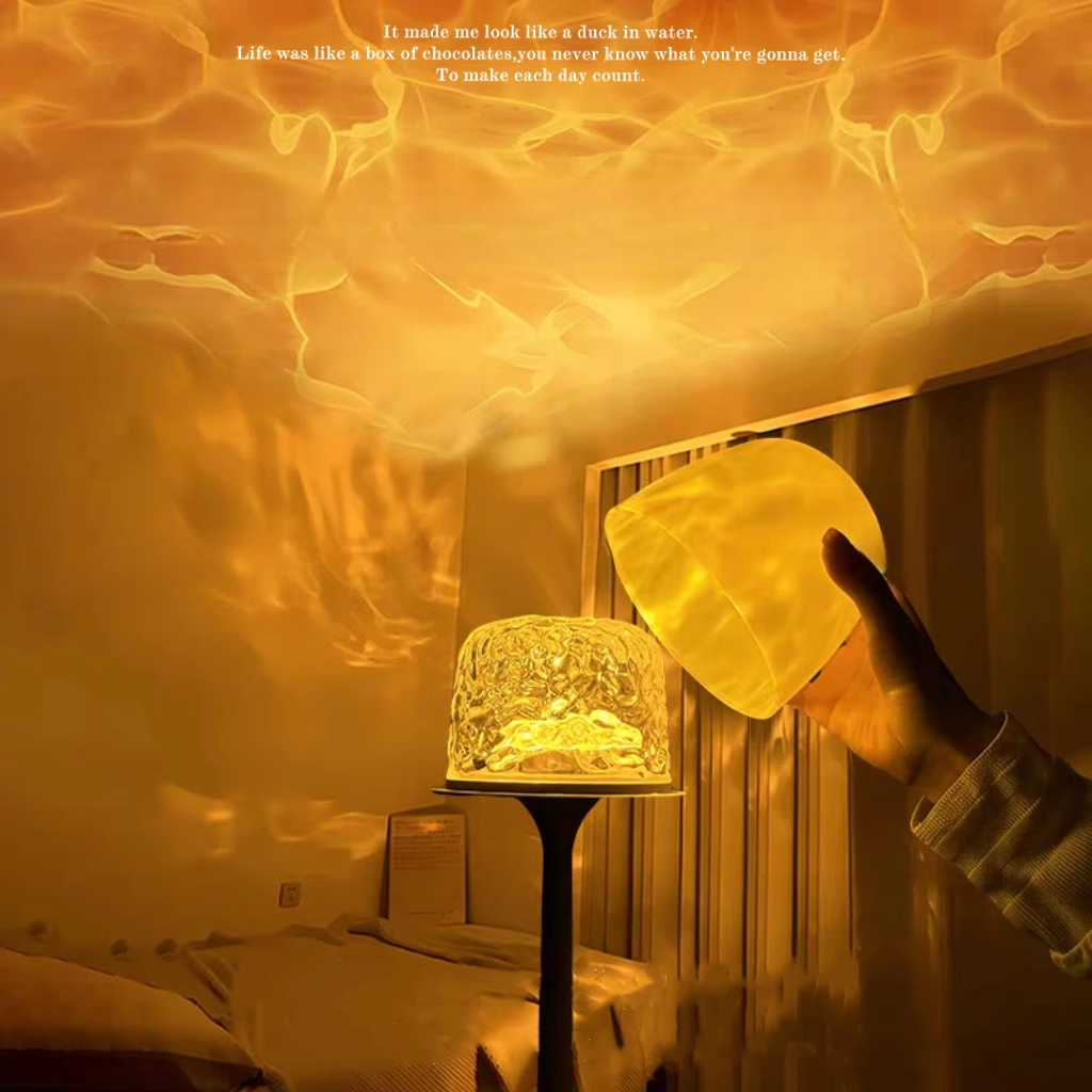 Candeeiro de Mesa RGB Inalámbrica - Projetor de Olas del Océano
