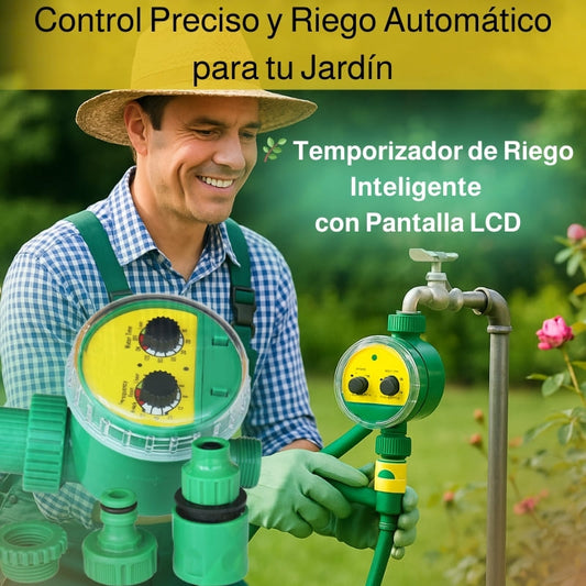 🌿 Temporizador de Riego Inteligente com Ecrã LCD – ¡Riega o seu jardim com precisão e sem esforço!