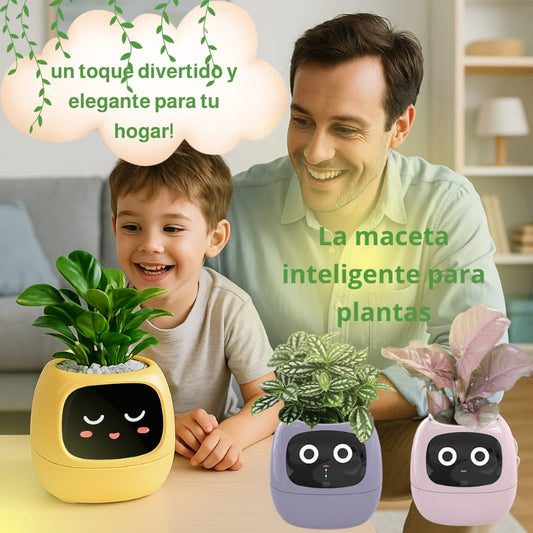🌿 Maceta Inteligente con Carita Animada – ¡🌱 Tu Planta, Tu Mascota Virtual! 🐾😊