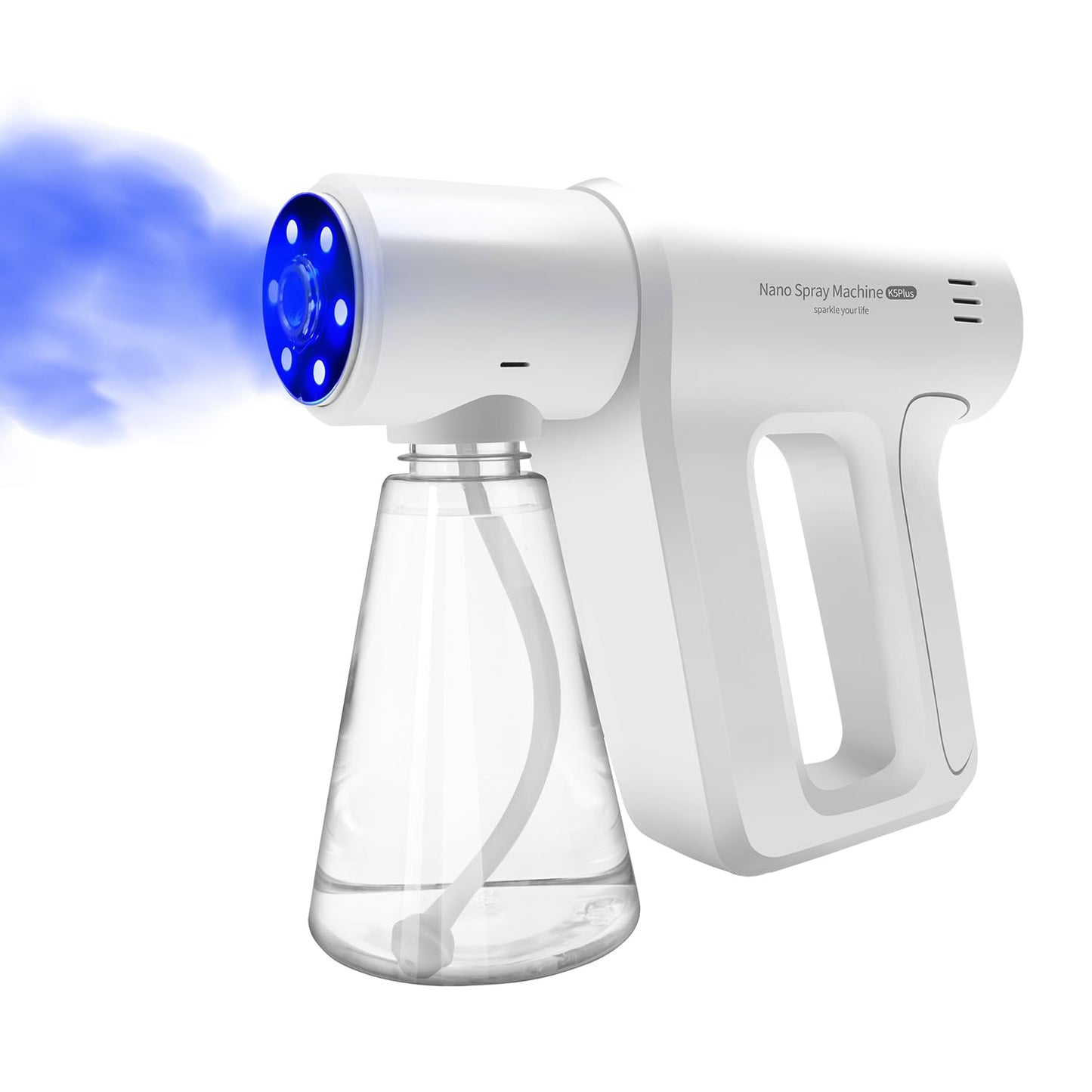 Atomizador Eletrostático Recargável com Luz Azul – Pulverização Nano ULV